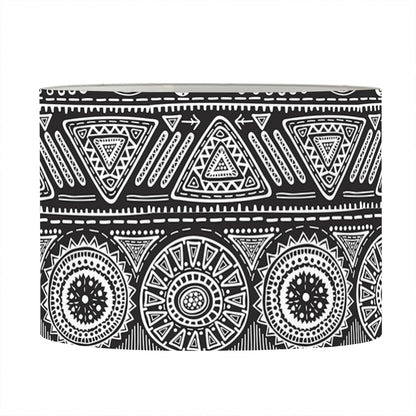 Black And White Ethnic Pattern Print Drum Lamp Shade
