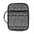 Black And White Ethnic Pattern Print Front Pocket Bible Bag