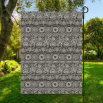 Black And White Ethnic Pattern Print Garden Flag