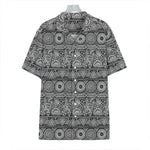 Black And White Ethnic Pattern Print Hawaiian Shirt