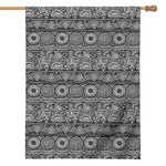 Black And White Ethnic Pattern Print House Flag