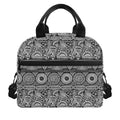 Black And White Ethnic Pattern Print Insulated Lunch Bag