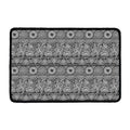 Black And White Ethnic Pattern Print Kitchen Mat