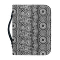Black And White Ethnic Pattern Print Leather Bible Cover