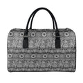 Black And White Ethnic Pattern Print Leather Duffel Bag