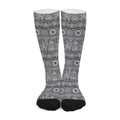 Black And White Ethnic Pattern Print Long Socks