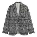 Black And White Ethnic Pattern Print Men's Blazer