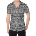 Black And White Ethnic Pattern Print Men's Shirt