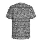 Black And White Ethnic Pattern Print Men's Sports T-Shirt