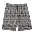 Black And White Ethnic Pattern Print Men's Swim Trunks