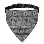 Black And White Ethnic Pattern Print Over The Collar Dog Bandana