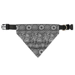 Black And White Ethnic Pattern Print Over The Collar Dog Bandana