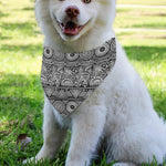 Black And White Ethnic Pattern Print Over The Collar Dog Bandana