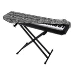 Black And White Ethnic Pattern Print Piano Keyboard Cover