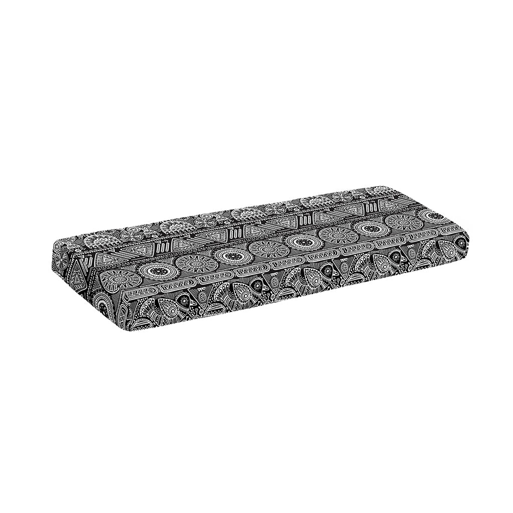 Black And White Ethnic Pattern Print Piano Keyboard Cover