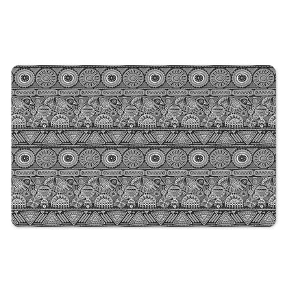 Black And White Ethnic Pattern Print Polyester Doormat