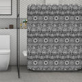Black And White Ethnic Pattern Print Polyester Shower Curtain