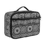 Black And White Ethnic Pattern Print Portable Lunch Bag