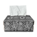 Black And White Ethnic Pattern Print Rectangle Tissue Box Cover