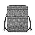 Black And White Ethnic Pattern Print Rectangular Crossbody Bag