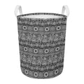 Black And White Ethnic Pattern Print Round Laundry Basket