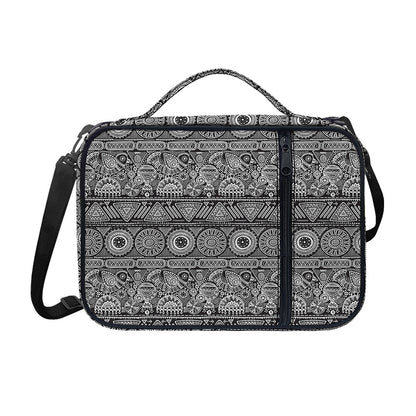 Black And White Ethnic Pattern Print Shoulder Strap Bible Bag