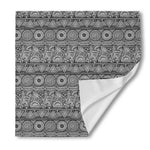 Black And White Ethnic Pattern Print Silk Bandana