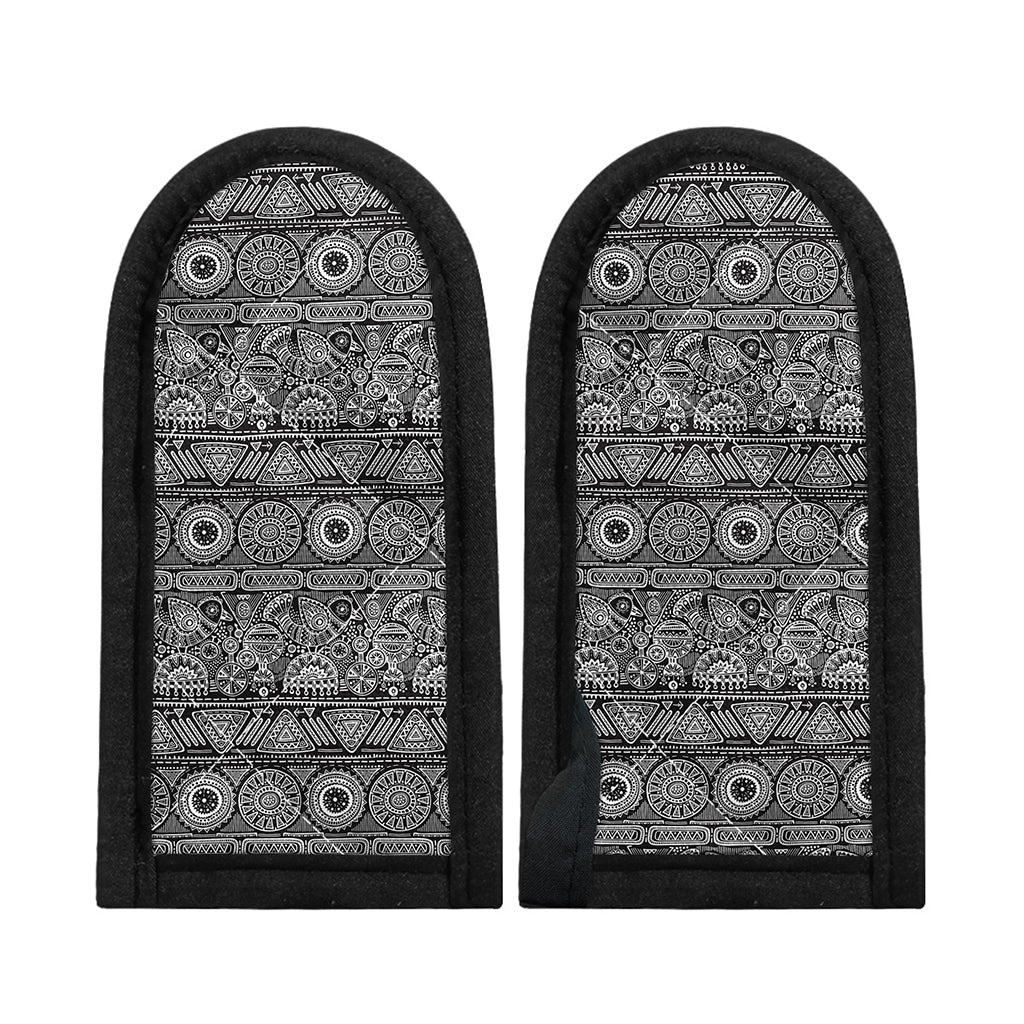 Black And White Ethnic Pattern Print Skillet Handle Cover