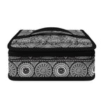 Black And White Ethnic Pattern Print Small Lunch Bag