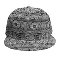 Black And White Ethnic Pattern Print Snapback Cap