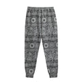 Black And White Ethnic Pattern Print Sweatpants