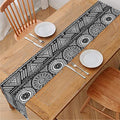 Black And White Ethnic Pattern Print Table Runner
