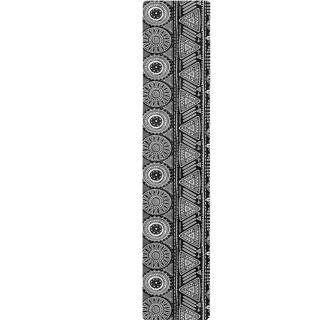 Black And White Ethnic Pattern Print Table Runner