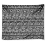 Black And White Ethnic Pattern Print Tapestry