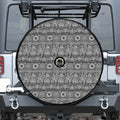 Black And White Ethnic Pattern Print Tire Cover With Camera Hole