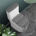 Black And White Ethnic Pattern Print Toilet Lid And Tank Cover Set