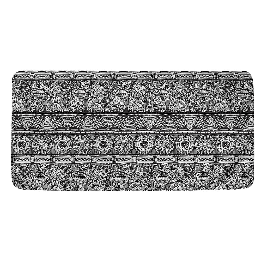 Black And White Ethnic Pattern Print Towel