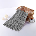 Black And White Ethnic Pattern Print Towel