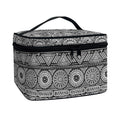 Black And White Ethnic Pattern Print Travel Makeup Bag