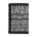 Black And White Ethnic Pattern Print Trifold Wallet