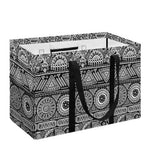 Black And White Ethnic Pattern Print Utility Tote Bag