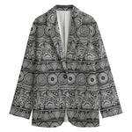 Black And White Ethnic Pattern Print Women's Blazer
