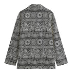 Black And White Ethnic Pattern Print Women's Blazer