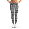 Black And White Ethnic Pattern Print Women's Leggings