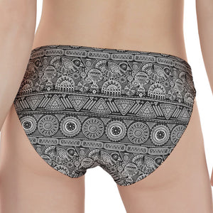 Black And White Ethnic Pattern Print Women's Panties