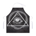 Black And White Eye of Providence Print Adjustable Apron