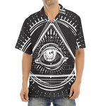 Black And White Eye of Providence Print Aloha Shirt