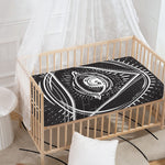 Black And White Eye of Providence Print Baby Crib Sheet