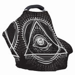 Black And White Eye of Providence Print Baby Seat Cover