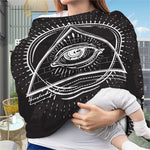 Black And White Eye of Providence Print Baby Seat Cover
